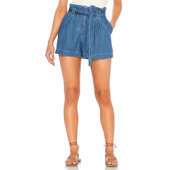 L'AGENCE Pants - l'agence Hilary Paper bag shorts Linen